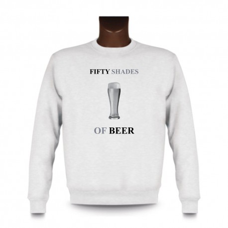 Men's funny fashion Sweatshirt - Fifty Shades of Beer, White