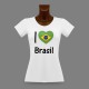 Frauen Moden Slim T-shirt - I Love Brasil