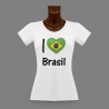 Frauen Moden Slim T-shirt - I Love Brasil