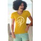 Women's fashion cotton T-Shirt - Tribal Moon Wolf, 34-Sunflower