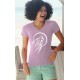 Women's fashion cotton T-Shirt - Tribal Moon Wolf, 52-Light Pink