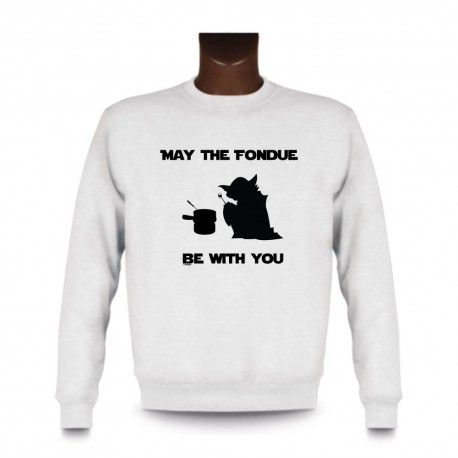 Men's Sweatshirt - May the Fondue be with You, White