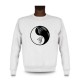 Men's fashion Sweat - Yin-Yang - Tribal Wolf Head, White