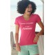Women's Fashion funny cotton T-Shirt - Personne n'est parfait, 57-Fuchsia