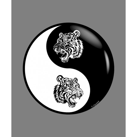 Sticker - Yin-Yang - Testa di Tigre Tribale
