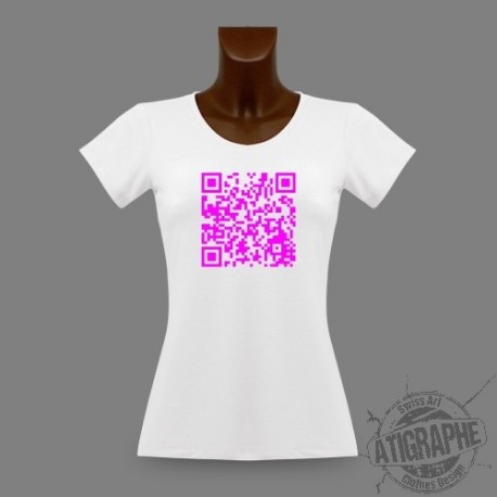 Frauen T-Shirt slim - QR-Code selbst gestaltet, Magenta