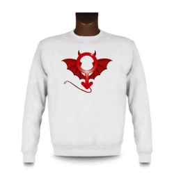 Uomo umoristico fashion Sweatshirt - Devil Man, White