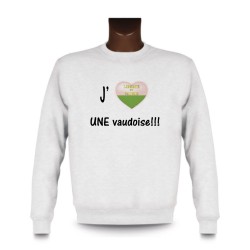 Sweat mode homme - J'aime UNE Vaudoise, White