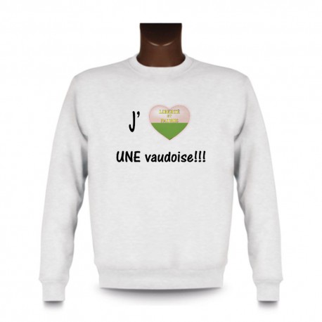 Men's Sweatshirt - J'aime UNE Vaudoise, White
