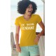 Women's Fashion cotton T-Shirt - Je suis FENDANT, 34-Sunflower