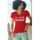 Women's Fashion cotton T-Shirt - Je suis FENDANT, 40-Red