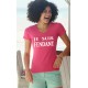 Women's Fashion cotton T-Shirt - Je suis FENDANT, 57-Fuchsia