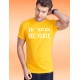 Men's cotton T-Shirt - Je suis FEE VERTE, 34-Sunflower