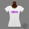 Women's slim T-Shirt Bar code "Coeur libre", Blue