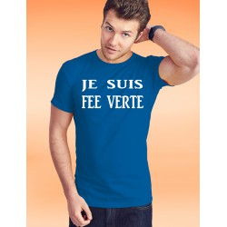 Men's cotton T-Shirt - Je suis FEE VERTE, 51-Royal Blue