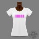 T-Shirt Slim Code-barre "Coeur libre", Magenta