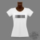 Women's slim T-Shirt Bar code "Coeur libre", Schwarz