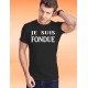Baumwolle T-Shirt - Je suis FONDUE, 36-Schwarz