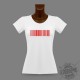 Women's slim T-Shirt Bar code "Coeur libre", Red
