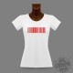 T-Shirt Slim Code-barre "Coeur libre", Rouge