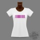 Women's slim T-Shirt Bar code "Coeur libre", Violet