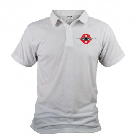 Polo shirt homme avion de combat - Swiss FA-18 Hornet, version couleur