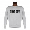 Men's funny fashion Sweatshirt - THUG LIFE, Ash Heater