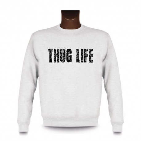 Herren Sweatshirt - THUG LIFE, White
