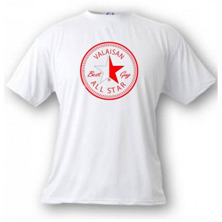 Uomo moda T-Shirt - Valaisan, ALL STAR Best Guy, White