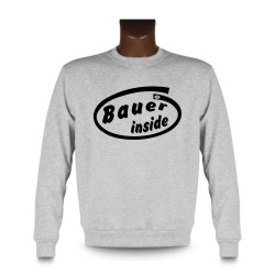 Uomo Funny Sweatshirt -  Bauer inside, Ash Heater