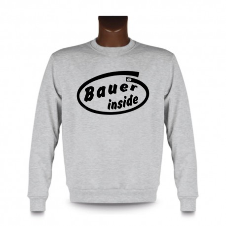 Uomo Funny Sweatshirt -  Bauer inside, Ash Heater