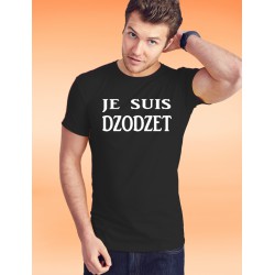 Herren Mode Baumwolle T-Shirt - Je suis DZODZET, 36-Schwarz