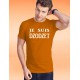 Uomo Moda cotone T-Shirt - Je suis DZODZET, 44-Arancio