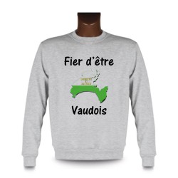 Men's fashion Sweatshirt - VFier d'être Vaudois, Ash Heater