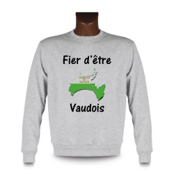 Uomo moda Sweatshirt - Fier d'être Vaudois, Ash Heater