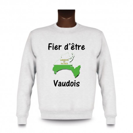 Men's fashion Sweatshirt - VFier d'être Vaudois, White
