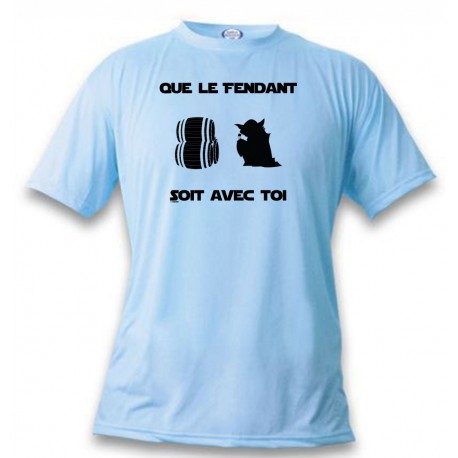 T-Shirt umoristica  - Que le Fendant soit avec Toi, Blizzard Blue