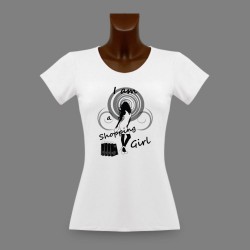T-shirt humoristique mode femme - I am a Shopping Girl