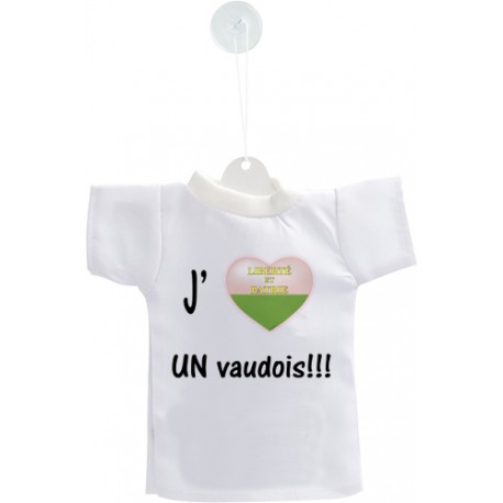 Decorazione auto Mini T-Shirt - J'aime UN vaudois