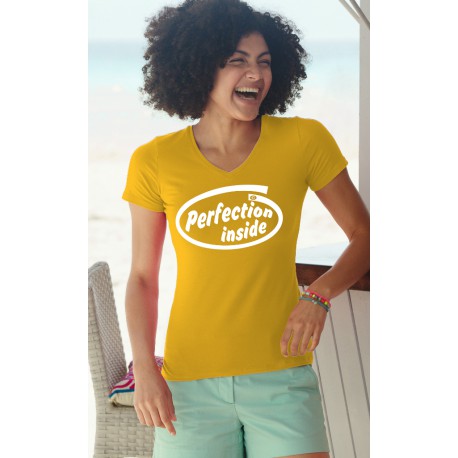 Women's Fashion cotton T-Shirt - Perfection Inside, 34-Sunflower