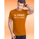 Herrenmode Baumwolle T-Shirt - La Fondue fait la Force, 44-Orange