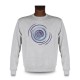 Herrenmode Sweatshirt -  Spirale Blue, Ash Heater