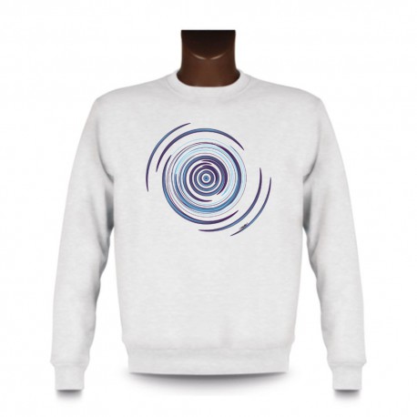 Herrenmode Sweatshirt -  Spirale Blue, White