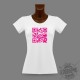 T-Shirt Slim QR-Code "Tu m'offres un verre", Rose