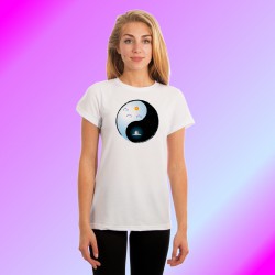 Donna moda T-Shirt - Yin-Yang - Il Sole e la Luna
