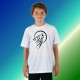 Youth T-shirt - Tribal Moon Wolf, White