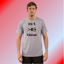 Herrenmode T-Shirt - 100 pourcent valaisan, Ash Heater