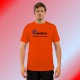 Funny T-Shirt - fondue, le meilleur réseau social,  Safety Orange