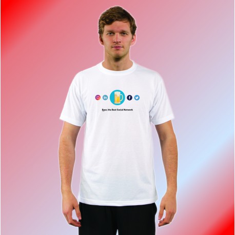 Uomo Maglietta umoristica - Beer, the Best Social Network, White