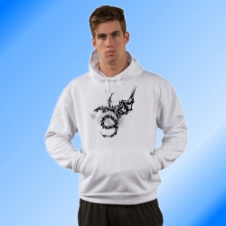 Sweatshirt blanc à capuche - Dragon Universe